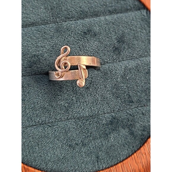 Sterling Silver Musical Note Ring Size 6 Treble Clef Band Handmade Music Jewelry - Picture 2 of 5